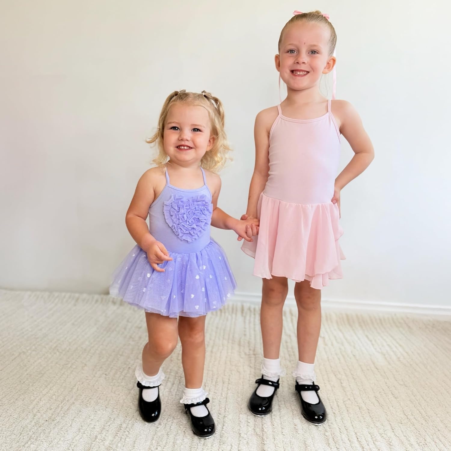 Stelle Tap Shoes for Girls Toddler PU Tap Dance Shoes for Toddler/Little Kids/Big Kids(Black)