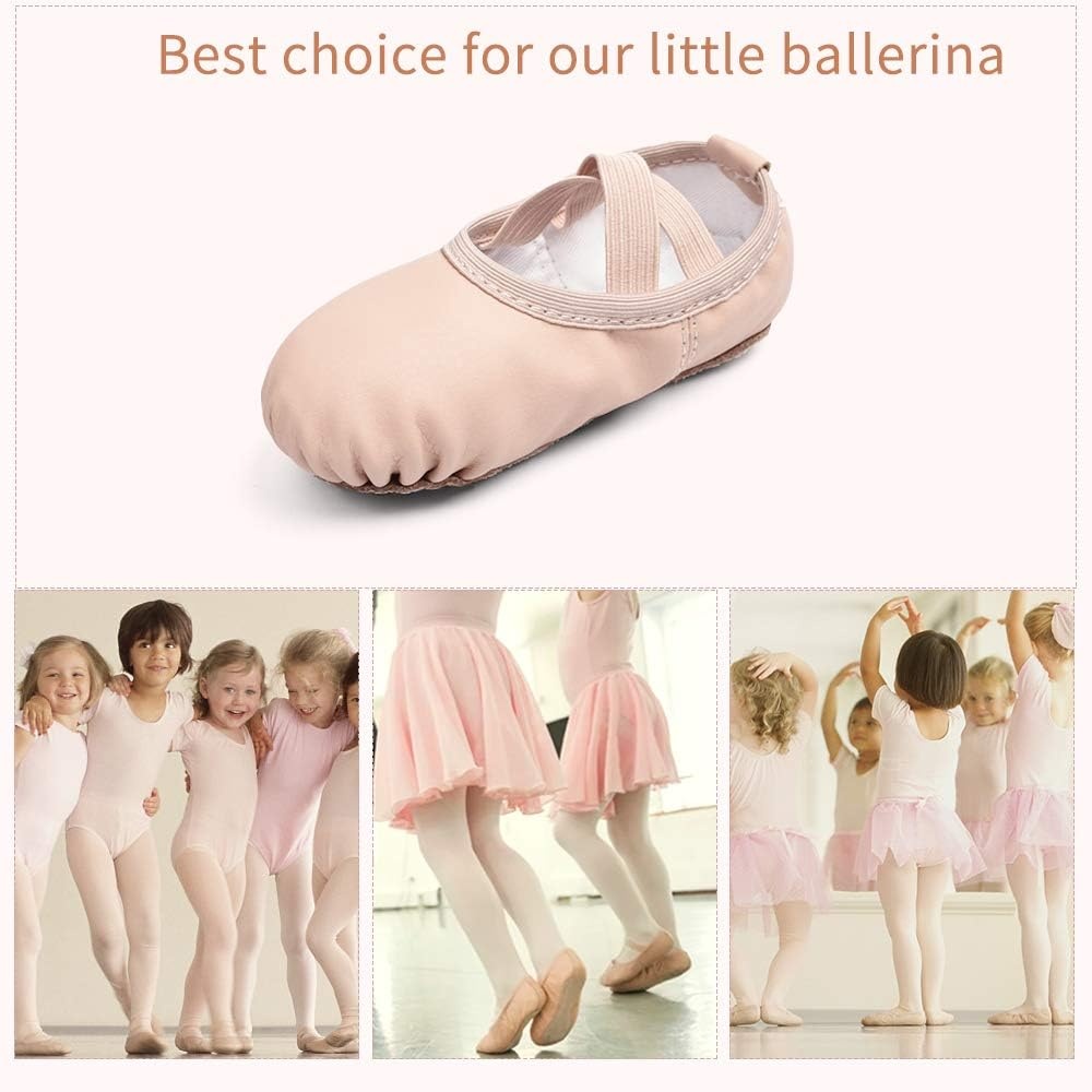 Stelle Ballet Shoes for Girls Boys Close-Fit PU Professional Dance Slippers for Toddler/Little Kid/Big Kid(Ballet Pink)