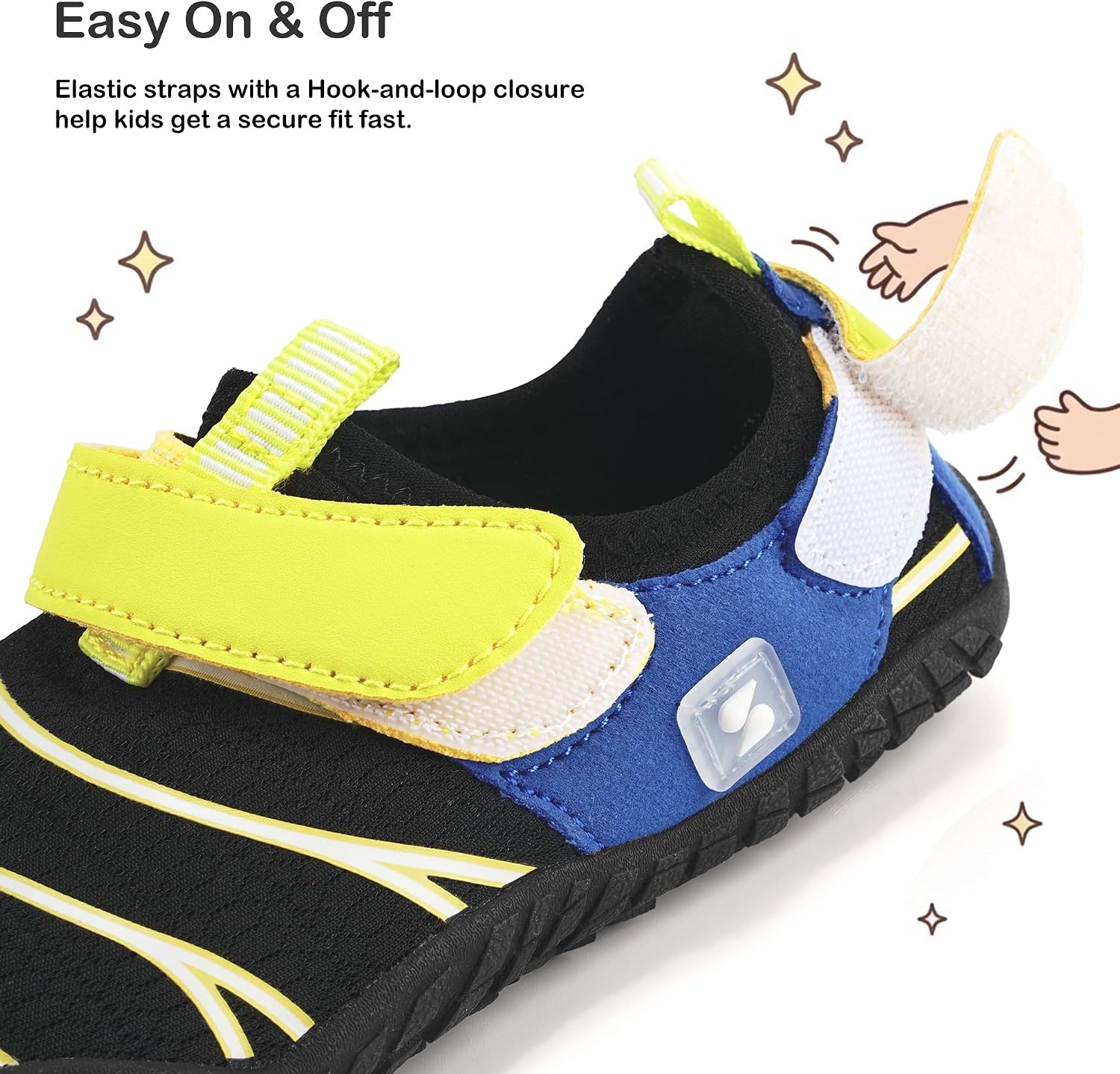 Stelle Kids Water Shoes Lightweight Quick Dry Barefoot for Boys and Girls(Black)