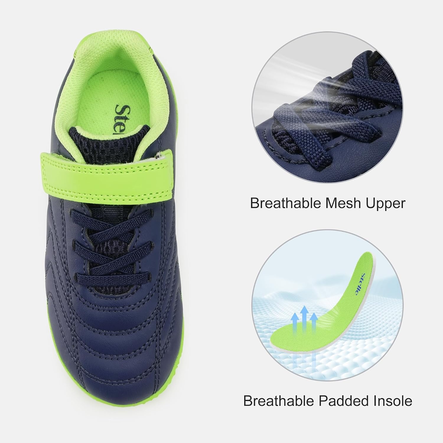 Stelle Baseball Cleats Girls Boys Soccer Shoes Futsal Multi-Sport(Navy)