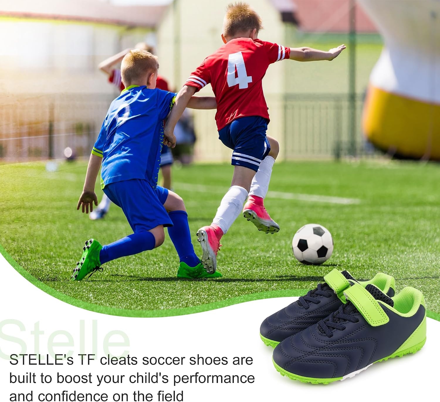 Stelle Baseball Cleats Girls Boys Soccer Shoes Futsal Multi-Sport(Navy)
