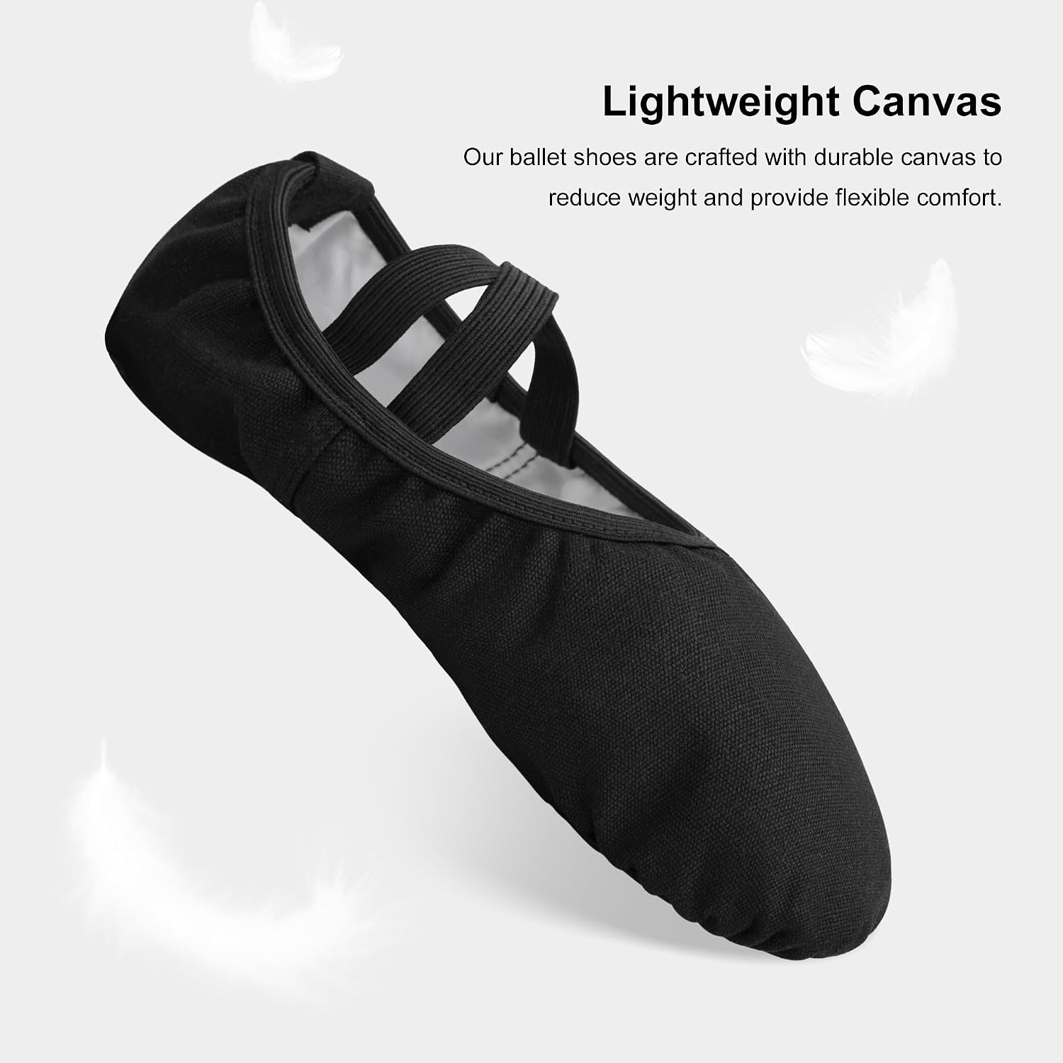 Stelle Ballet Shoes Canvas Ballet Slippers Women Girls Dance Yoga Recital(Black)