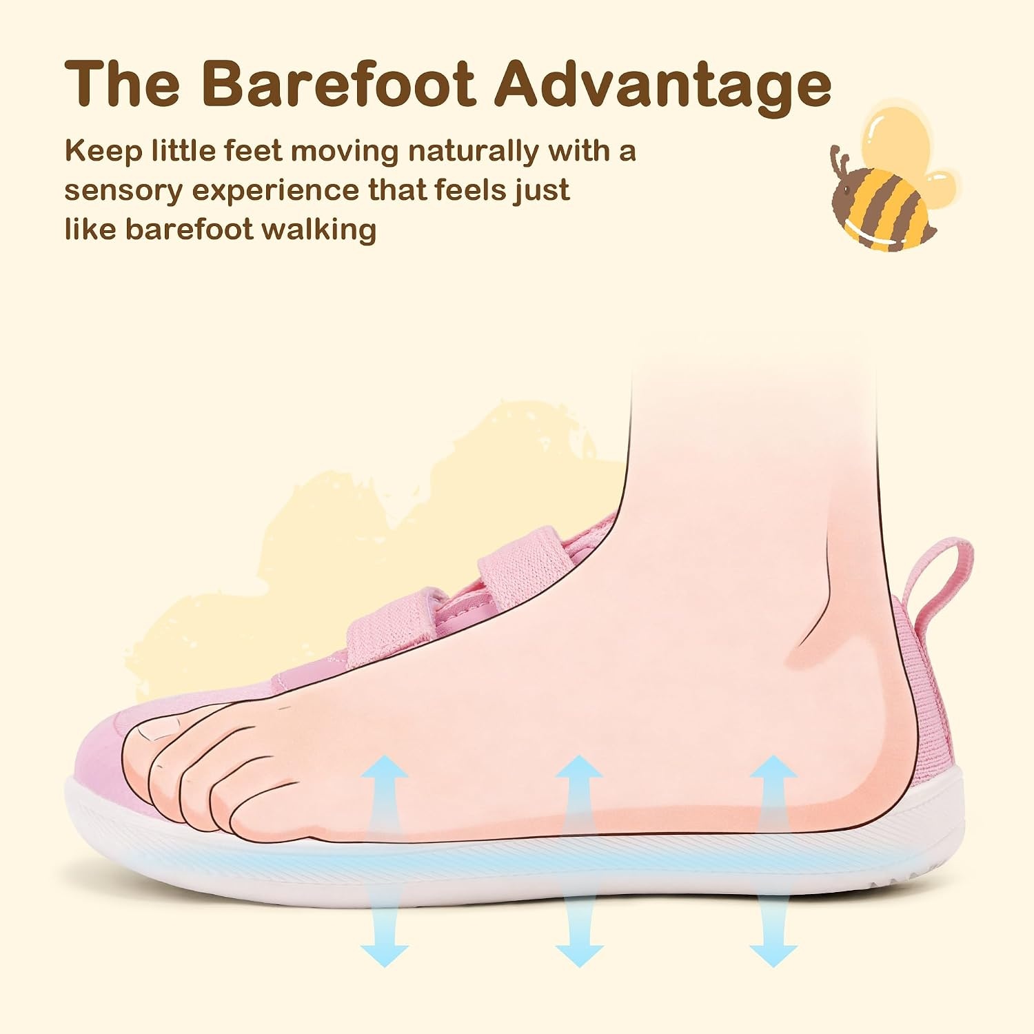 Stelle Toddler Wide Toe Box Barefoot Shoes Kids Sneakers for Boys Girls Zero Drop Minimalist Breathable Lightweight Non Slip Walking Running Shoes(Pink)