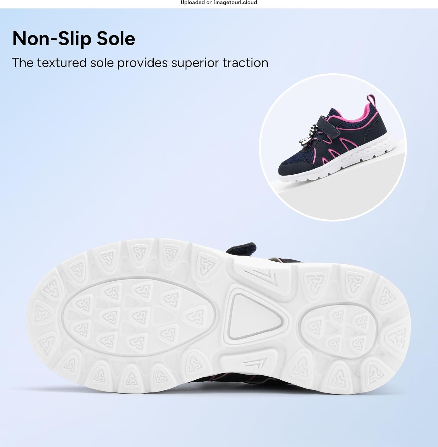 Stelle Girls Sneakers Kids Tennis Shoes with Non-Slip Sole Lightweight Breathable Athletic Sports Running Shoes for Toddler/Little Kid/Big Kid(Navy+charms)