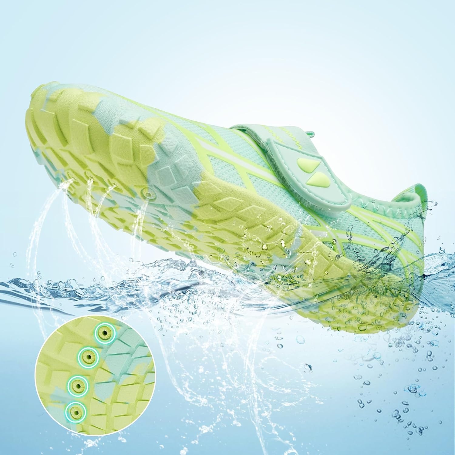 Stelle Kids Water Shoes Wide Toe Box Quick Dry Barefoot(Seafoam Pop)