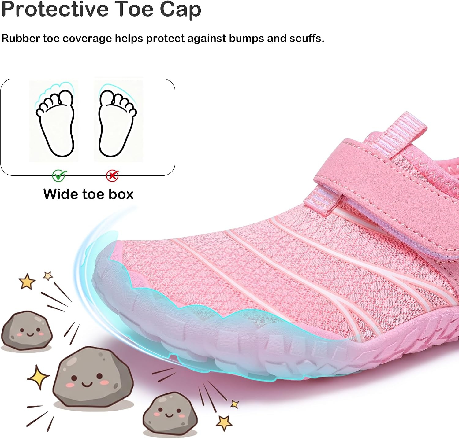 Stelle Kids Water Shoes for Girls Boys Swim Beach Hiking Pool Shoes Quick Dry Barefoots for Toddler/Little/Big Kids(Pink)
