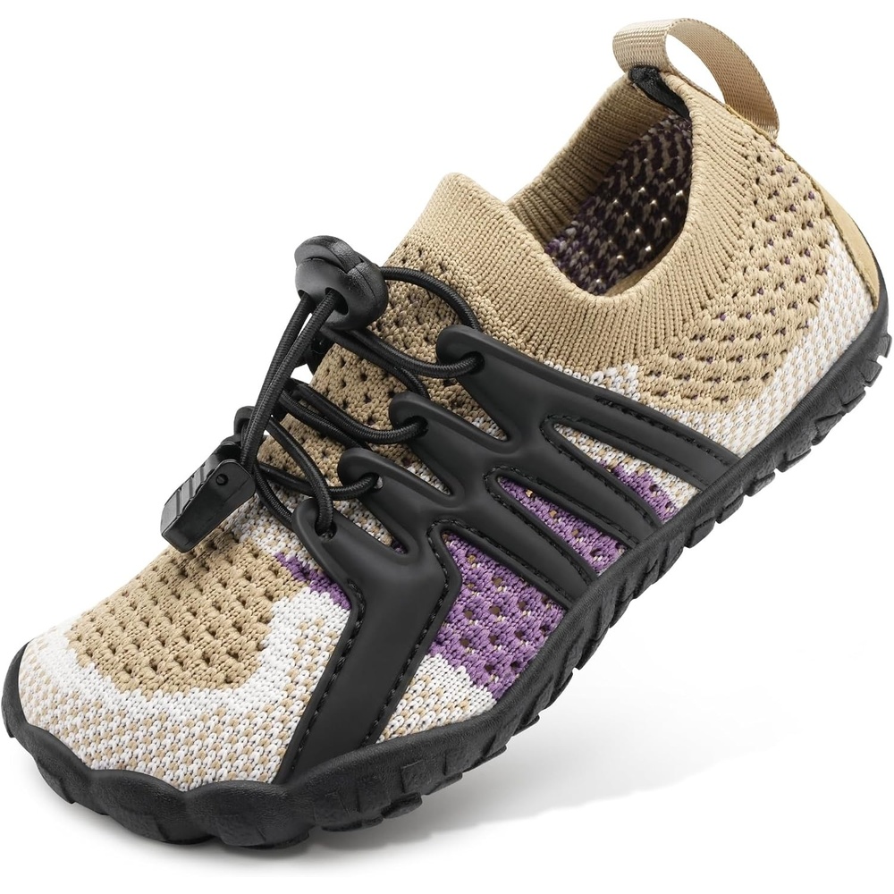 Stelle Water Shoes for Kids Adjustable Laces | Quick Dry Barefoot Non-Slip Shoes with a Roomy Toe Box for Boys and Girls,Beach,Hiking,Toddler to Big Kid(Desert Eclipse)