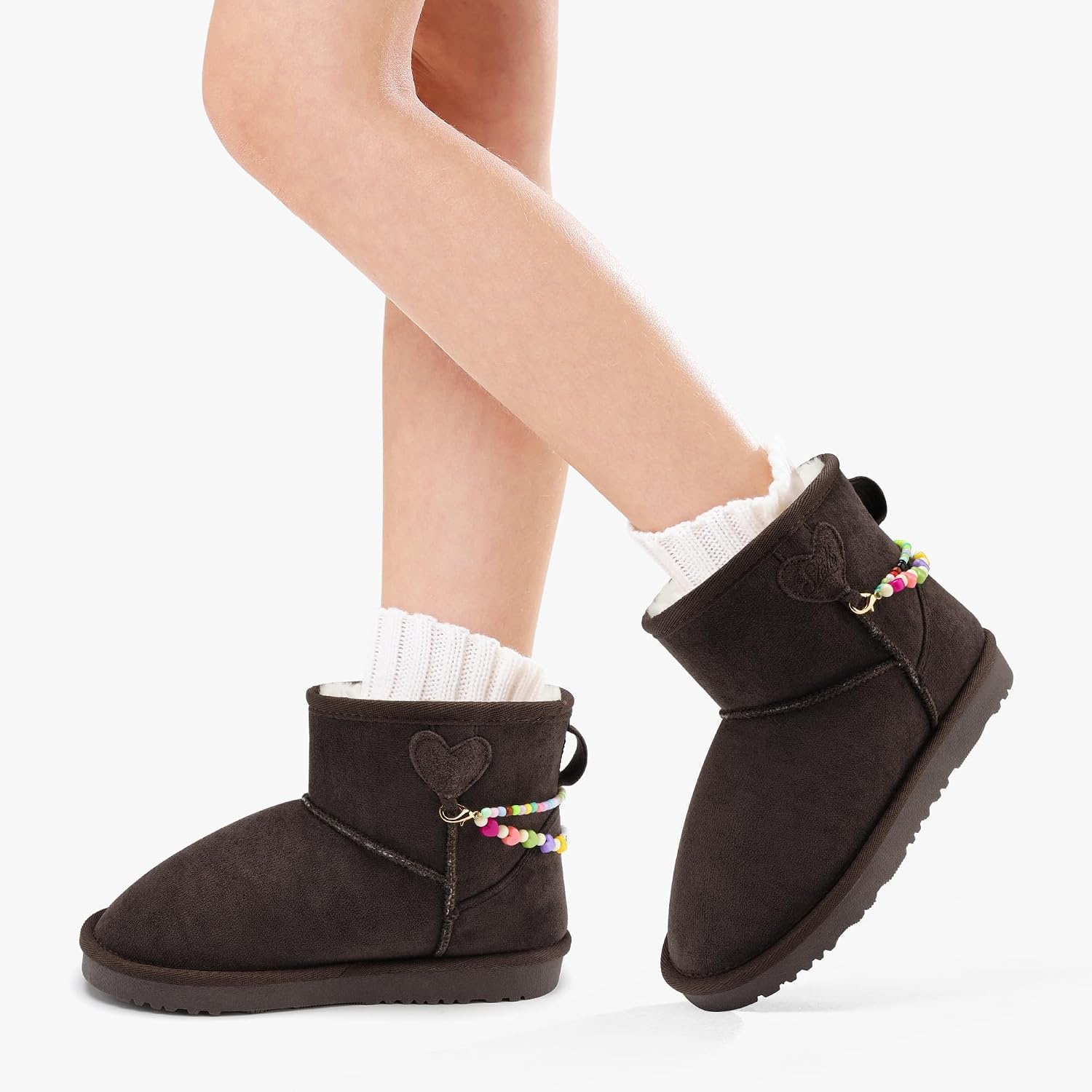 Stelle Girls Snow Boots Warm Winter Boots for Toddlers/Little/Big Kids(Espresso)