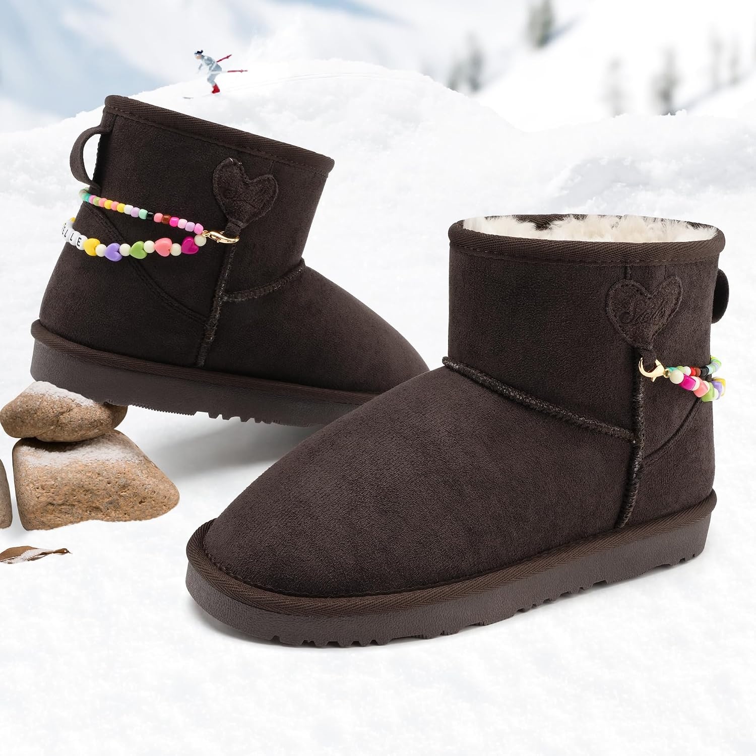 Stelle Girls Snow Boots Warm Winter Boots for Toddlers/Little/Big Kids(Espresso)