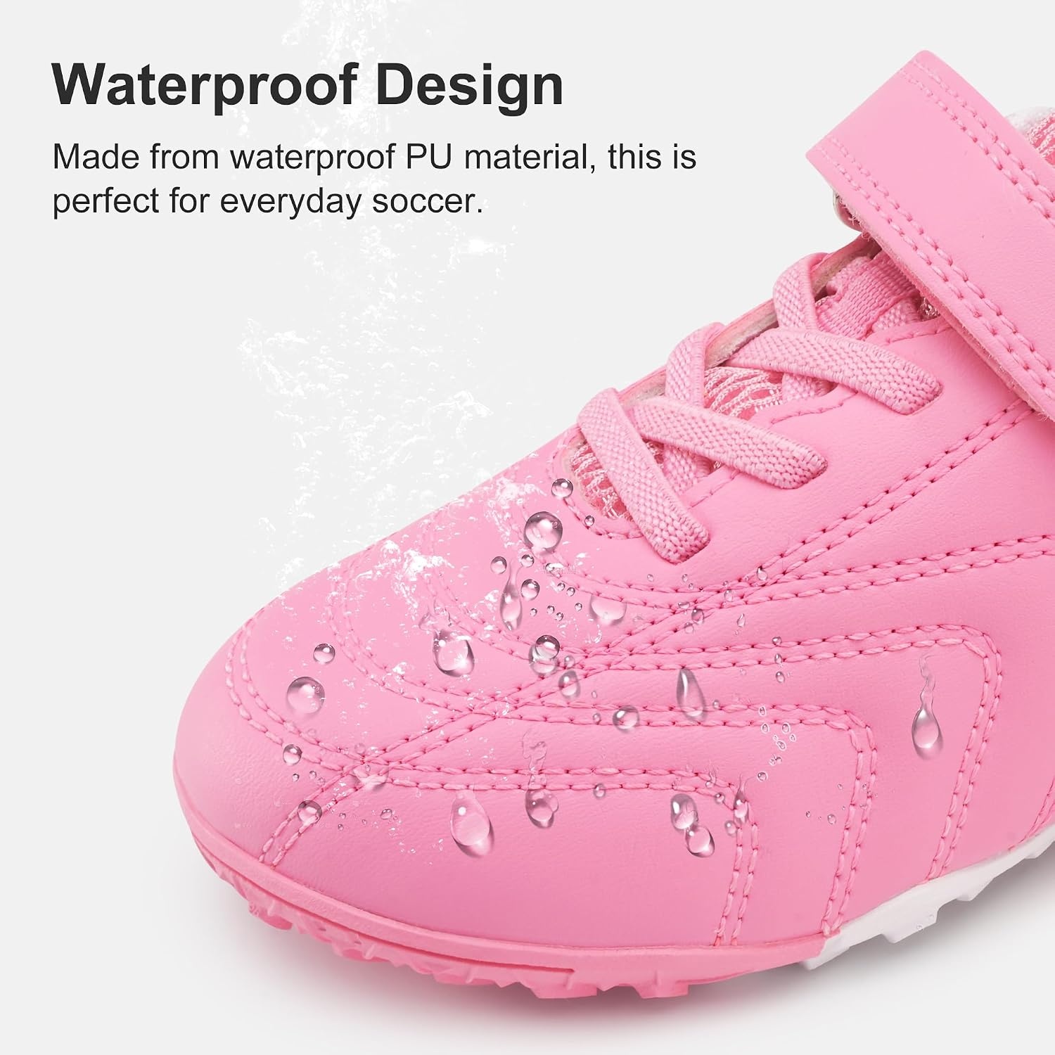 Stelle Baseball Cleats Girls Boys Soccer Shoes Futsal Multi-Sport | Turf Outsole Indoor Soccer&Softball Lightweight Upper Elastic Laces Hook-and-Loop Strap Training&Practice Youth Athletes(Pink)