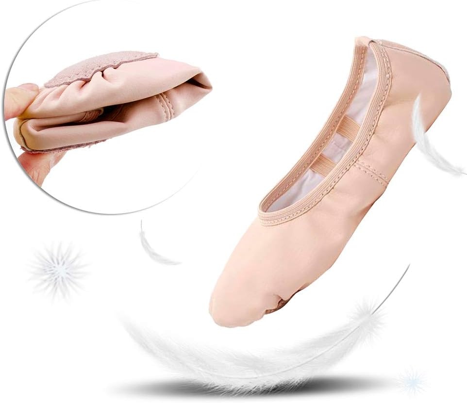 Stelle Ballet Shoes for Girls Toddler Soft Leather Split Sole Practice(Ballet Pink)