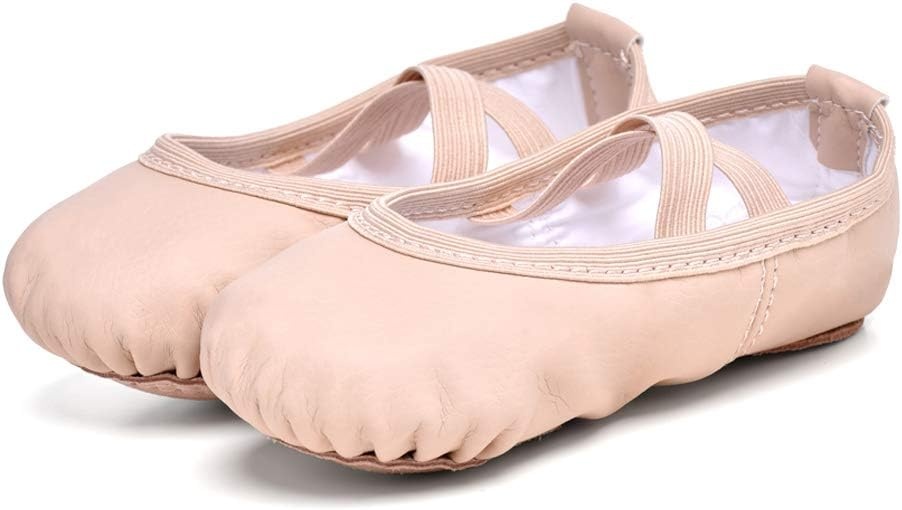 Stelle Ballet Shoes for Girls Toddler Soft Leather Split Sole Practice(Ballet Pink)