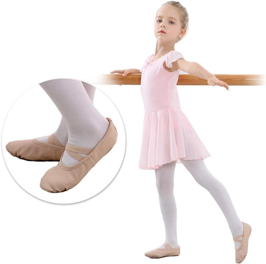 Stelle Ballet Shoes for Girls Toddler Soft Leather Split Sole Practice(Ballet Pink)