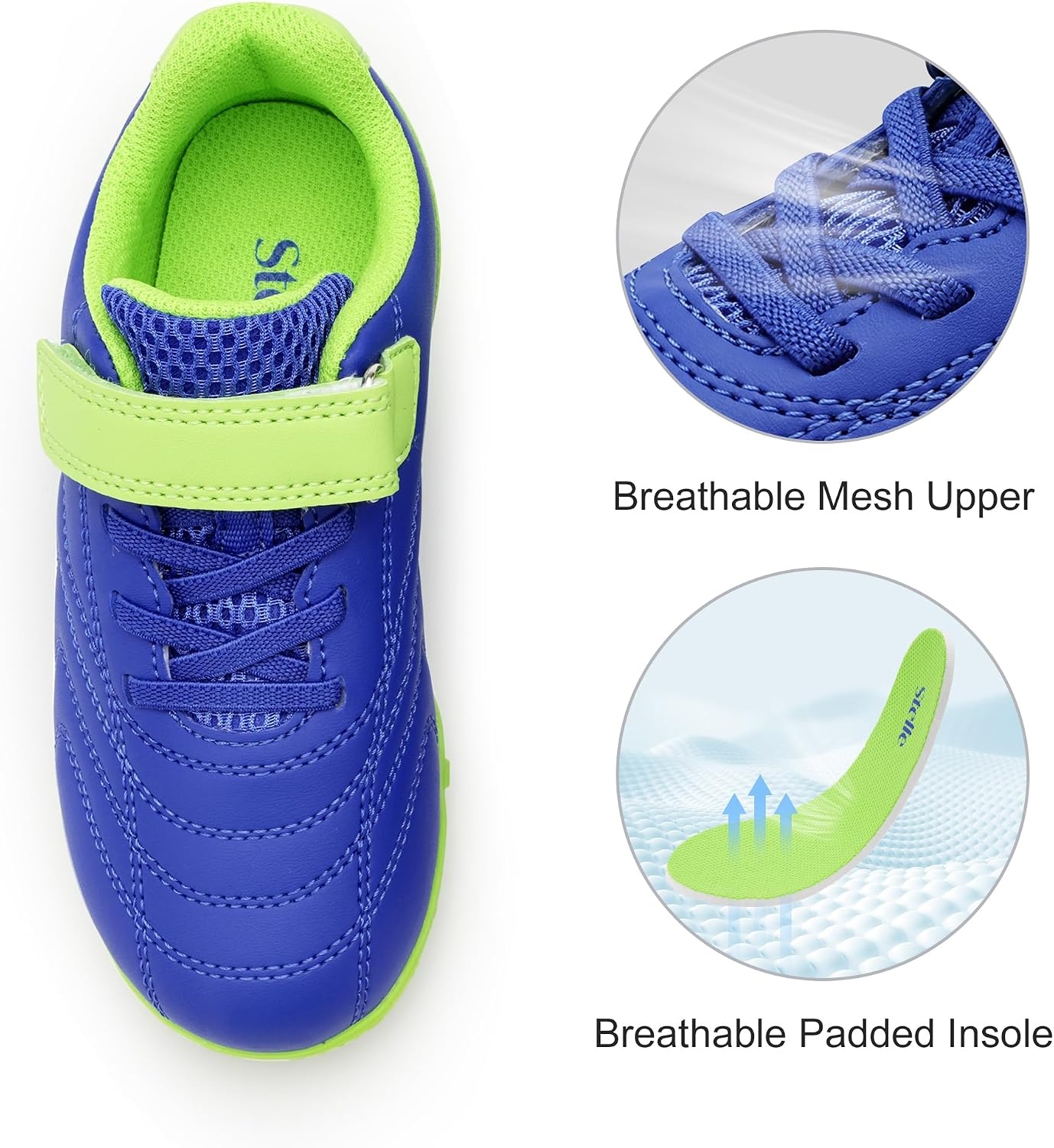 Stelle Baseball Cleats Girls Boys Soccer Shoes Futsal Multi-Sport(Blue)