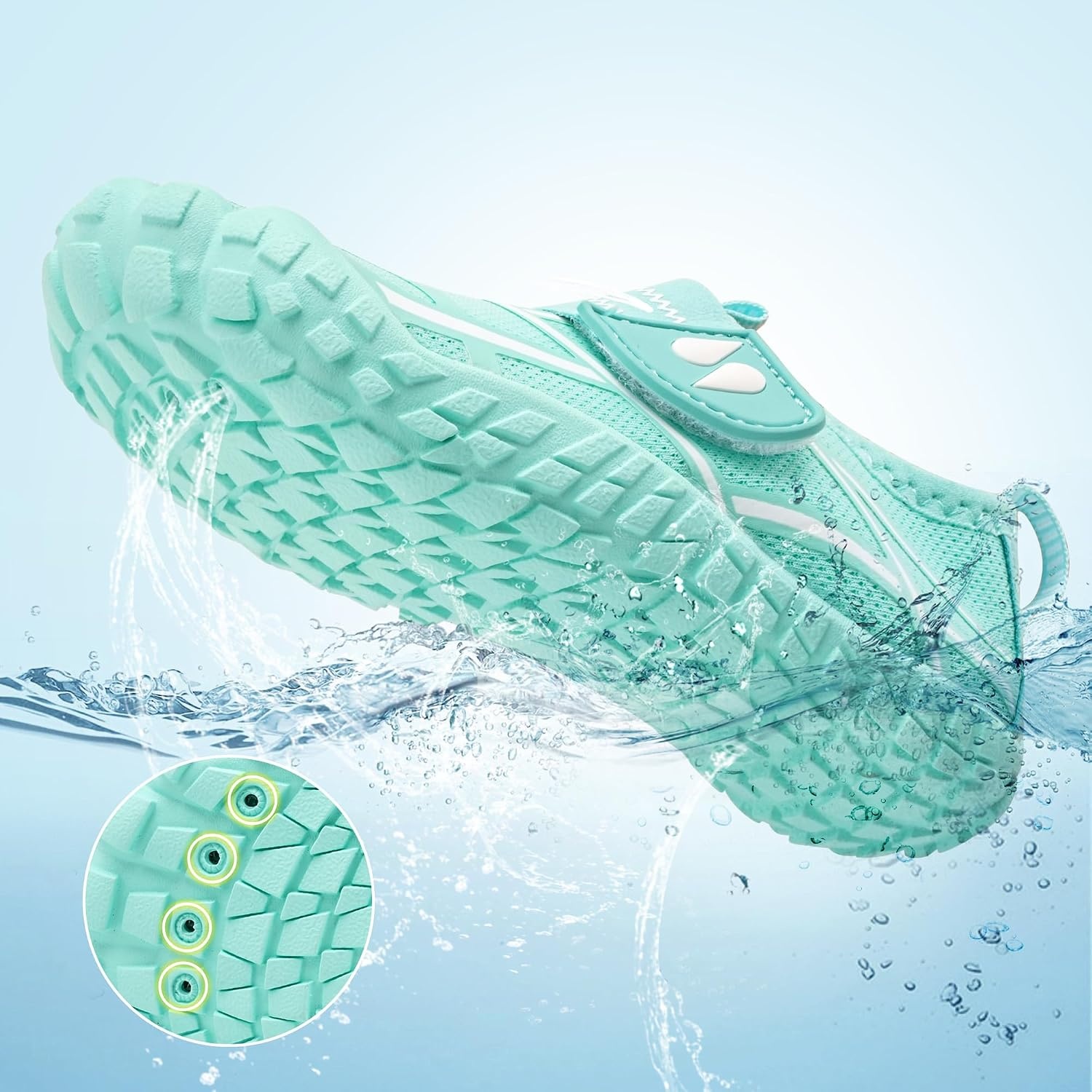 Stelle Kids Water Shoes Wide Toe Box Quick Dry Barefoot(Mint Green)