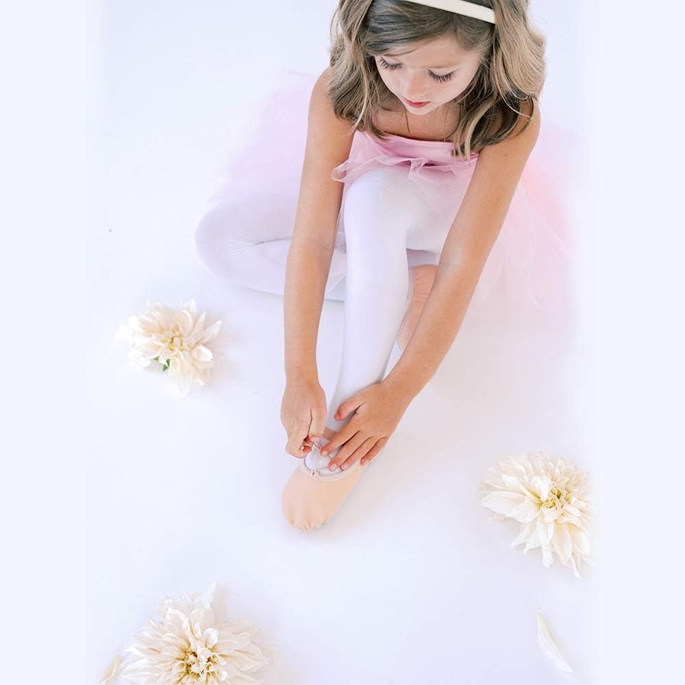 Stelle Ballet Shoes for Girls Toddler Soft Leather Split Sole Practice(Ballet Pink(with Lace))