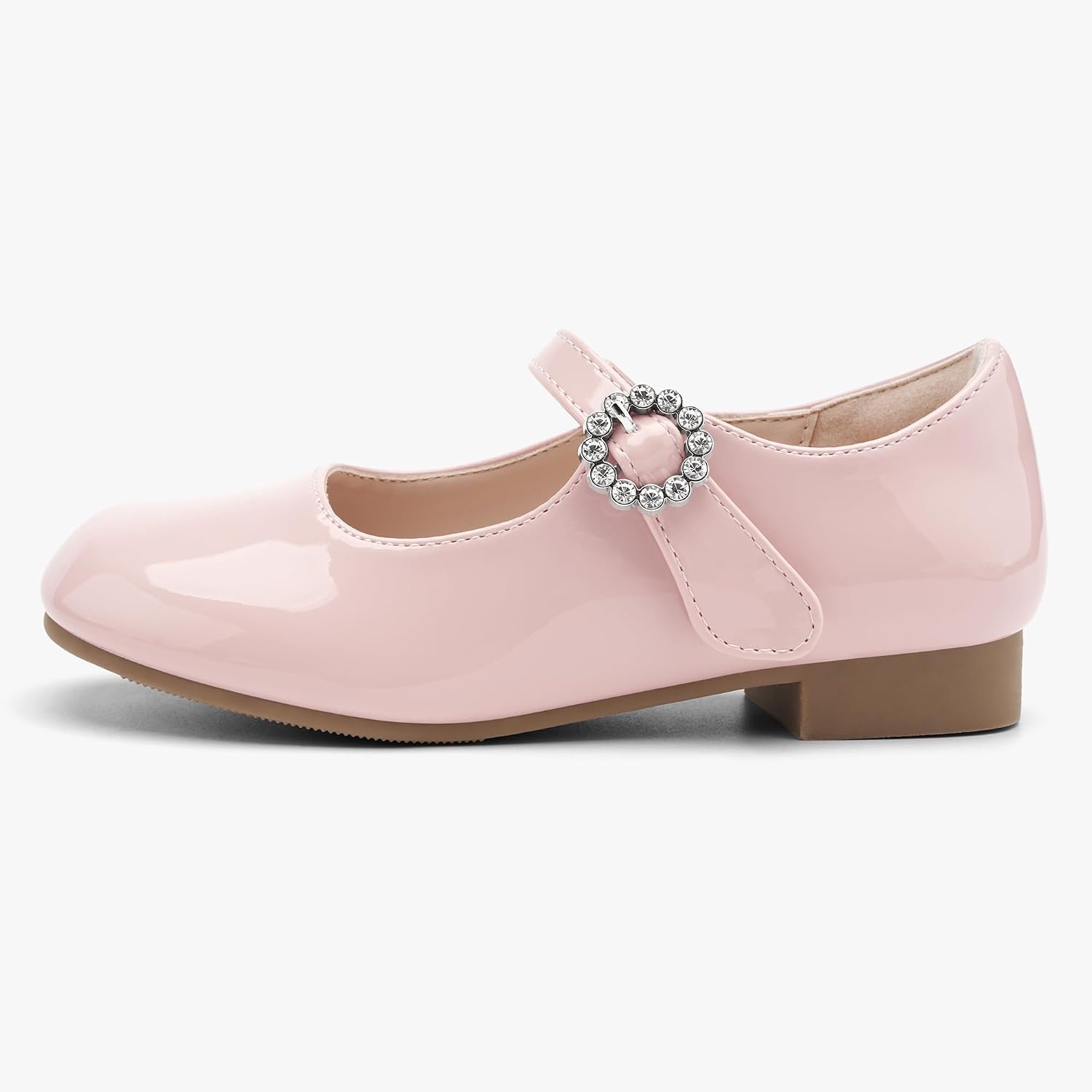 Stelle Girls Dress Shoes Mary Jane Ballet Flats Flower School Shoes for Wedding Party Toddler/Little/Big Kid(Pink)