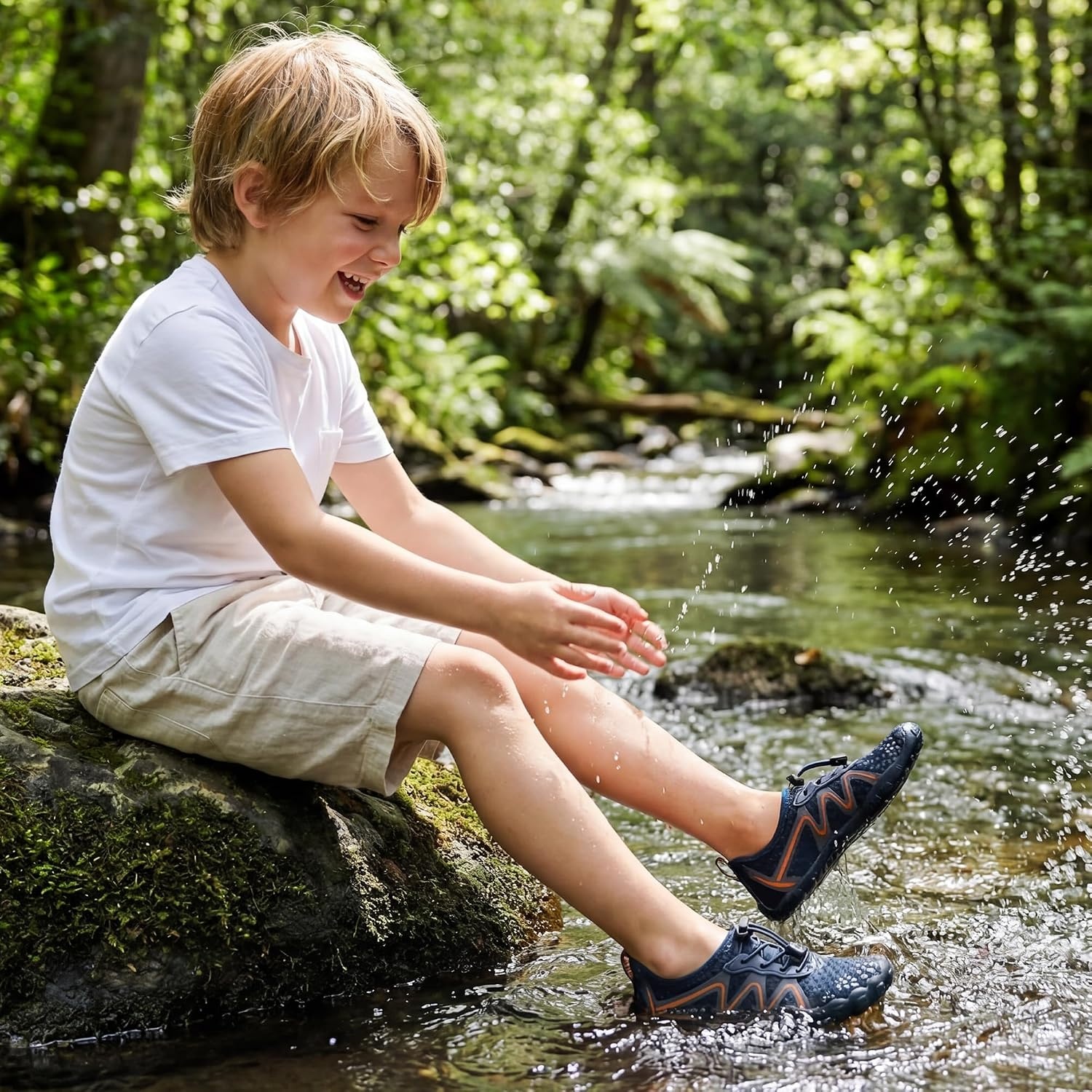 Stelle Kids Water Shoes Quick Dry Barefoot Drawstring(Navy)