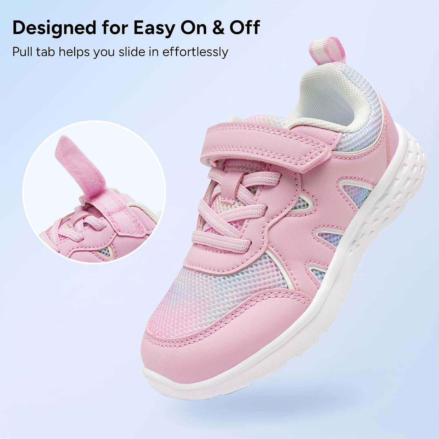 Stelle Girls Sneakers Kids Tennis Shoes with Non-Slip Sole Lightweight Breathable Athletic Sports Running Shoes for Toddler/Little Kid/Big Kid(Tie Dye Marshmallow)