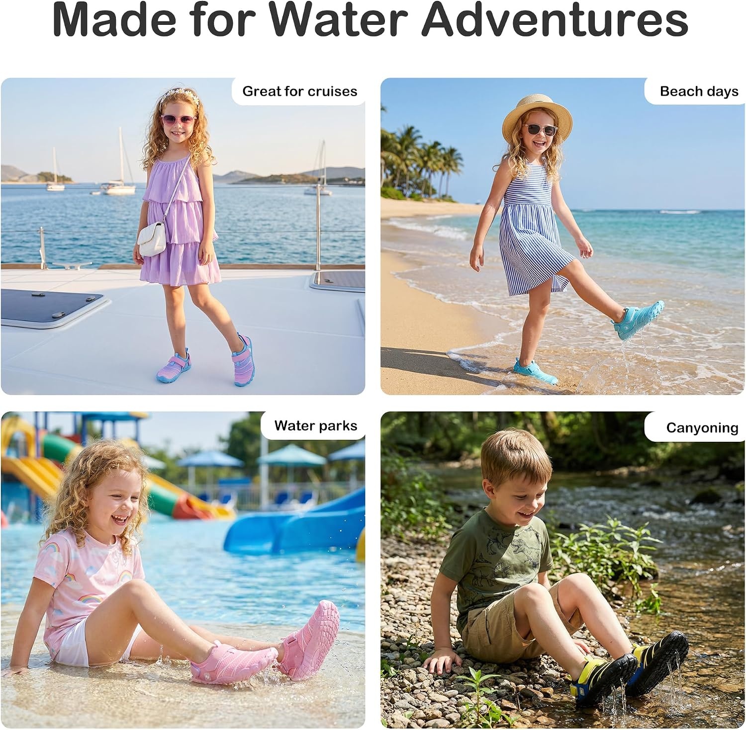 Stelle Kids Water Shoes Lightweight Quick Dry Barefoot for Boys and Girls(Grava Dream)