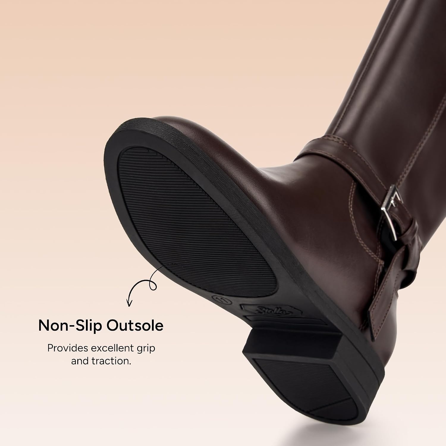 Stelle Girls Knee High Boots with Side Zipper Tall Boots(Espresso)