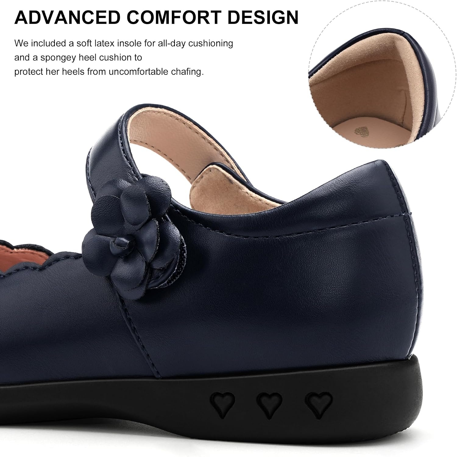 Stelle Girls Mary Jane Shoes School Uniform Flats Dress Shoes Oxford Church Music Recitals(Little/Big Kids)(Navy)