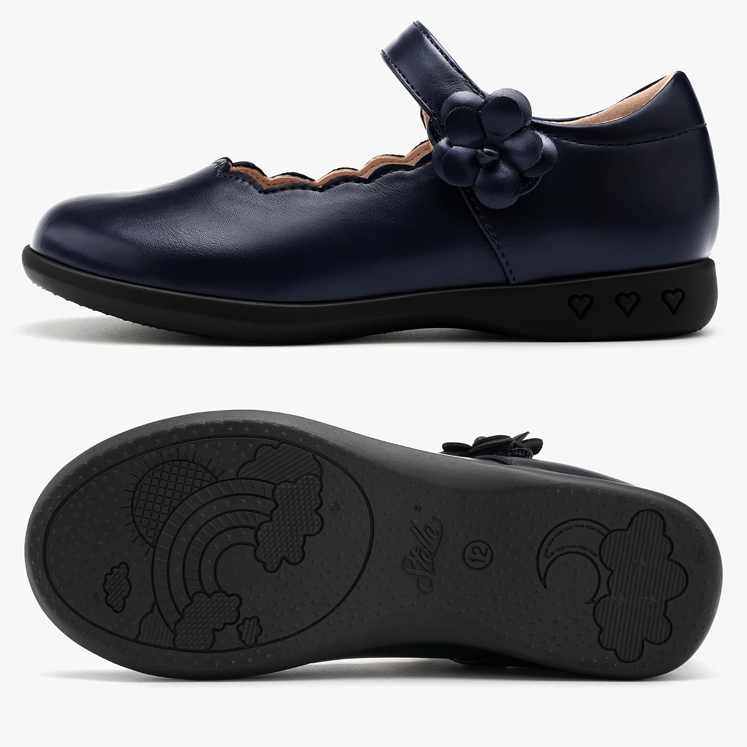 Stelle Girls Mary Jane Shoes School Uniform Flats Dress Shoes Oxford Church Music Recitals(Little/Big Kids)(Navy)