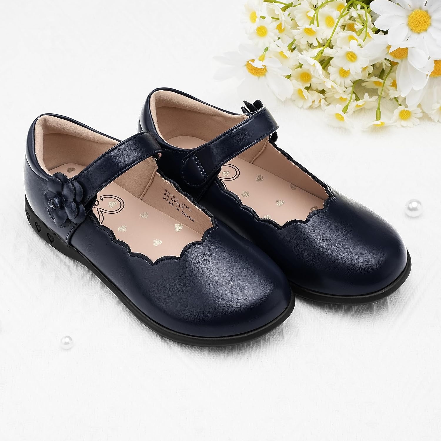 Stelle Girls Mary Jane Shoes School Uniform Flats Dress Shoes Oxford Church Music Recitals(Little/Big Kids)(Navy)
