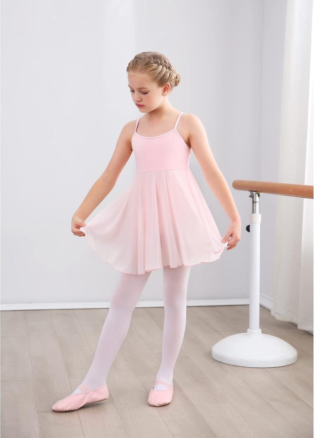 Stelle Ballet Shoes for Girls Soft Leather Dance Slippers Ballerina Shoes(Pink)