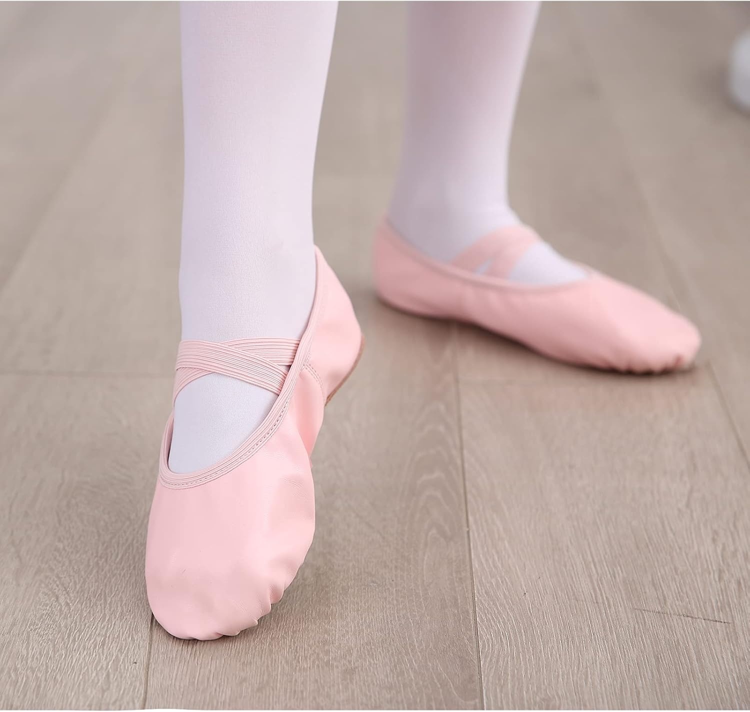 Stelle Ballet Shoes for Girls Soft Leather Dance Slippers Ballerina Shoes(Pink)