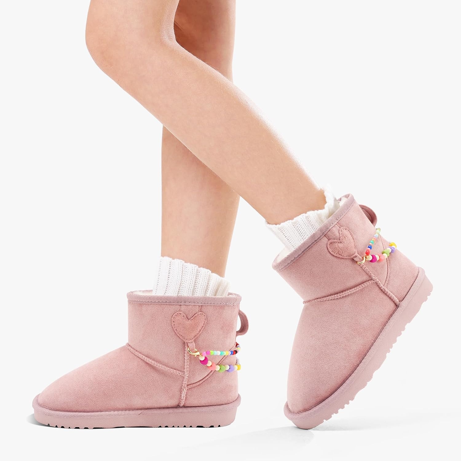 Stelle Girls Snow Boots Warm Winter Boots for Toddlers/Little/Big Kids(Pink)