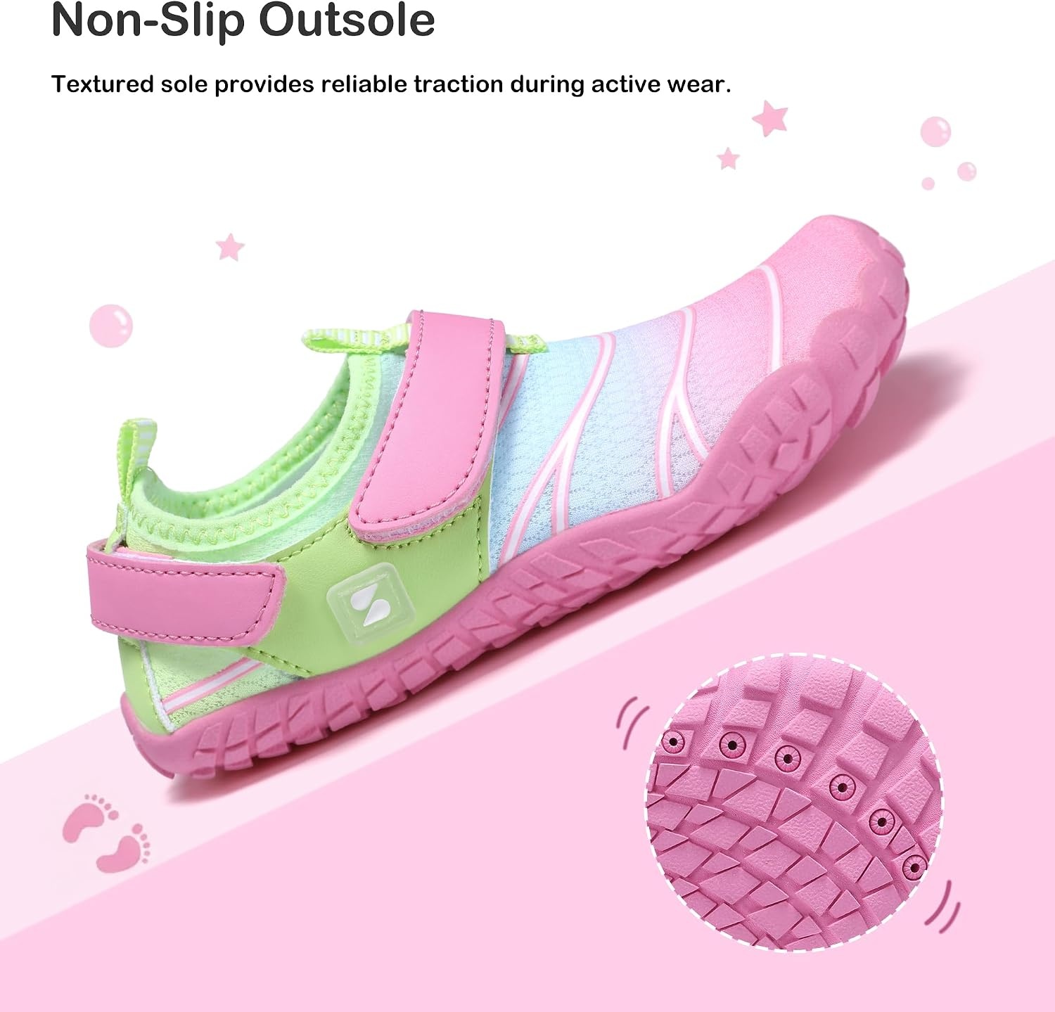 Stelle Water Shoes for Kids Wide Toe Box Barefoot(Guava Dream)