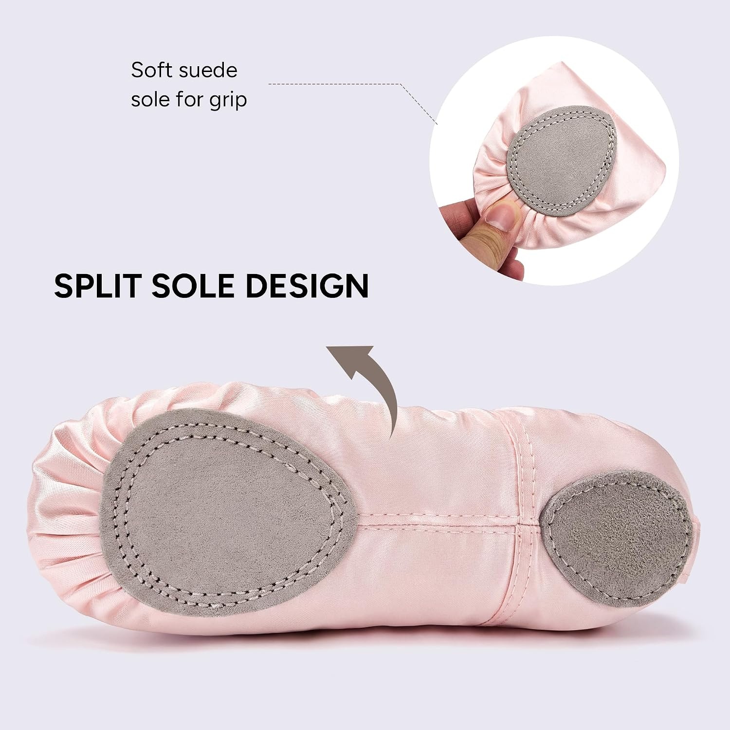 Stelle Ballet Shoes for Girls Satin Ballerina Shoes Ribbons Elastic Straps(Ballet Pink)