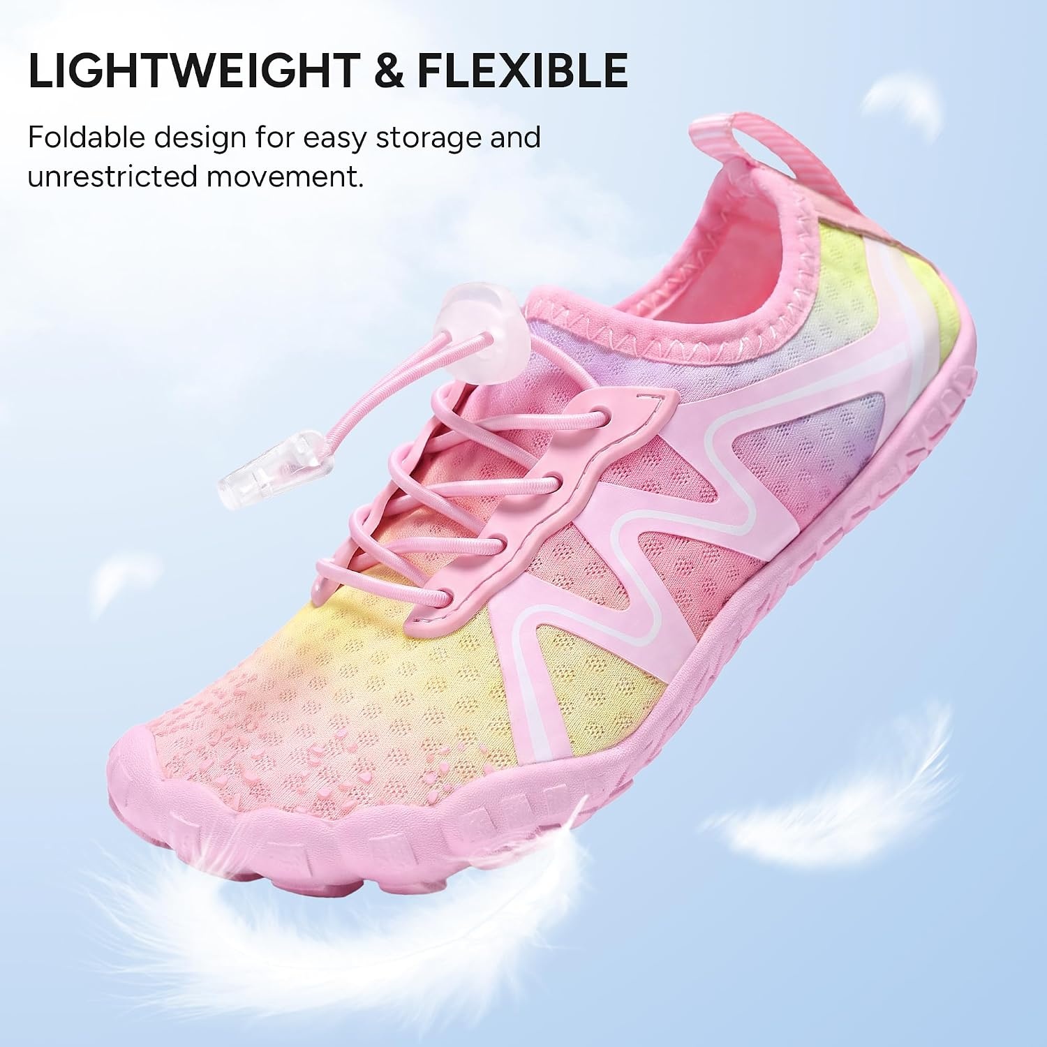Stelle Water Shoes for Kids Girls Boys Swim Beach Hiking Barefoots Shoes for Toddler/Little/Big Kids(Rainbow)