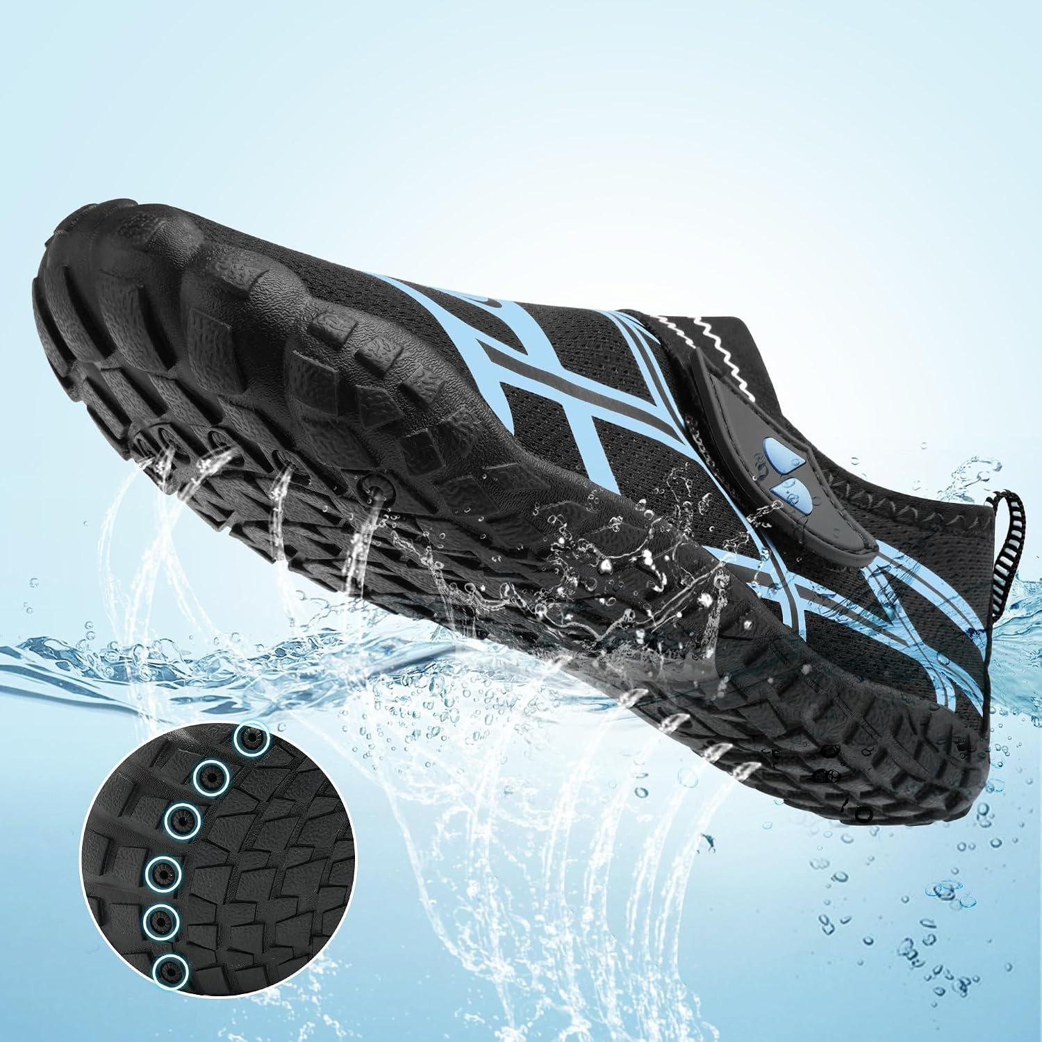 Stelle Kids Water Shoes Wide Toe Box Quick Dry Barefoot(Jet Current)