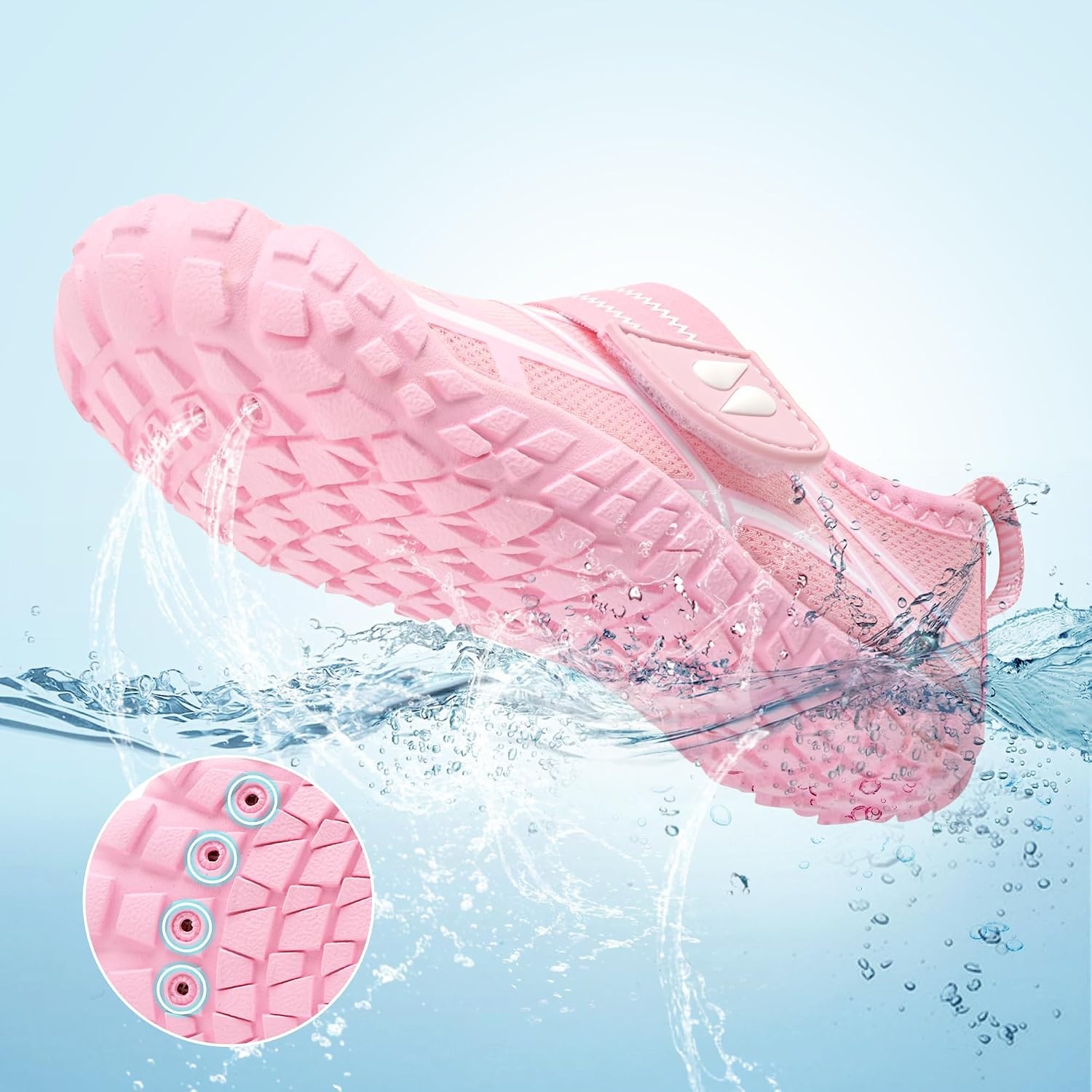 Stelle Kids Water Shoes Wide Toe Box Quick Dry Barefoot(Pink)