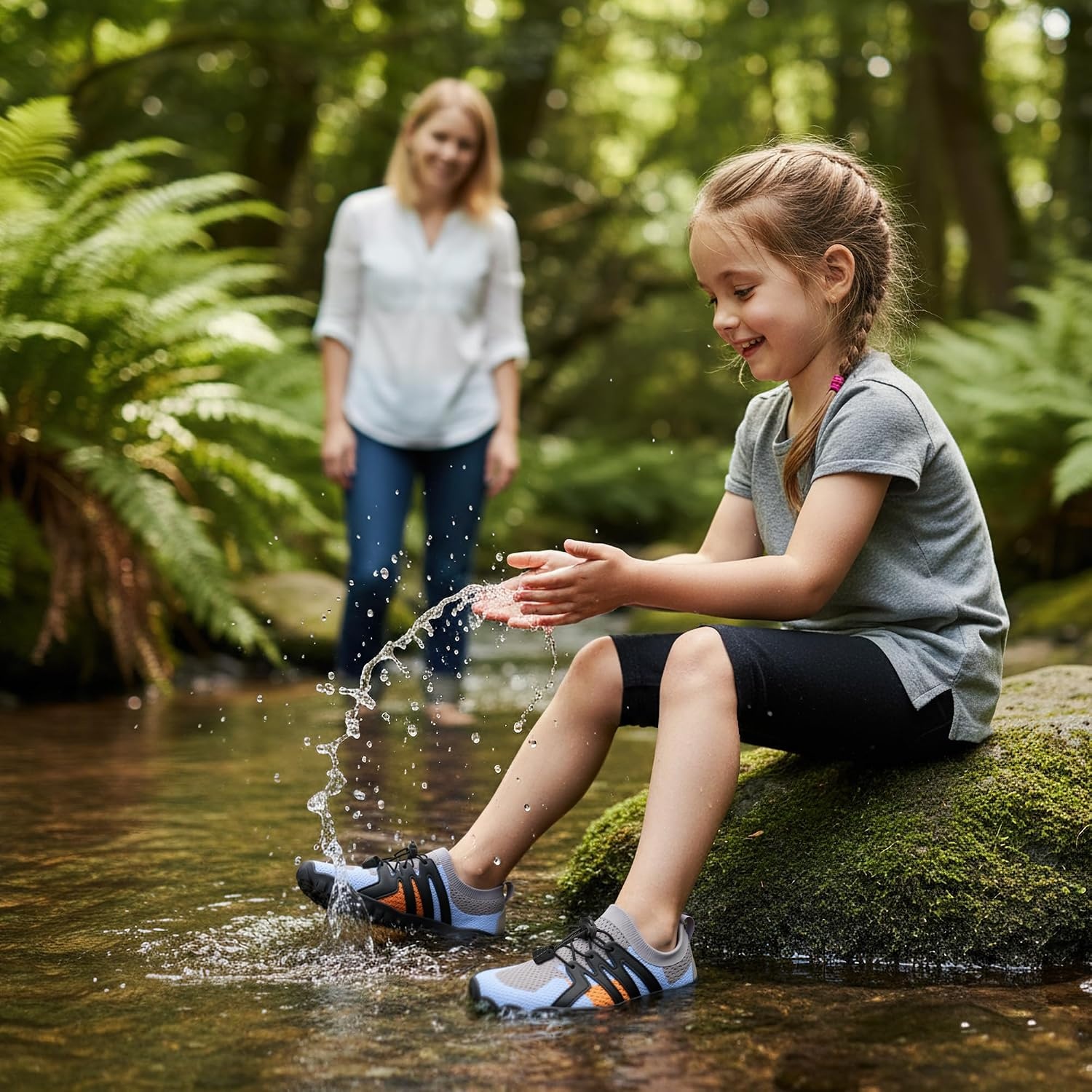 Stelle Water Shoes for Kids Adjustable Laces(Glacial Ember)