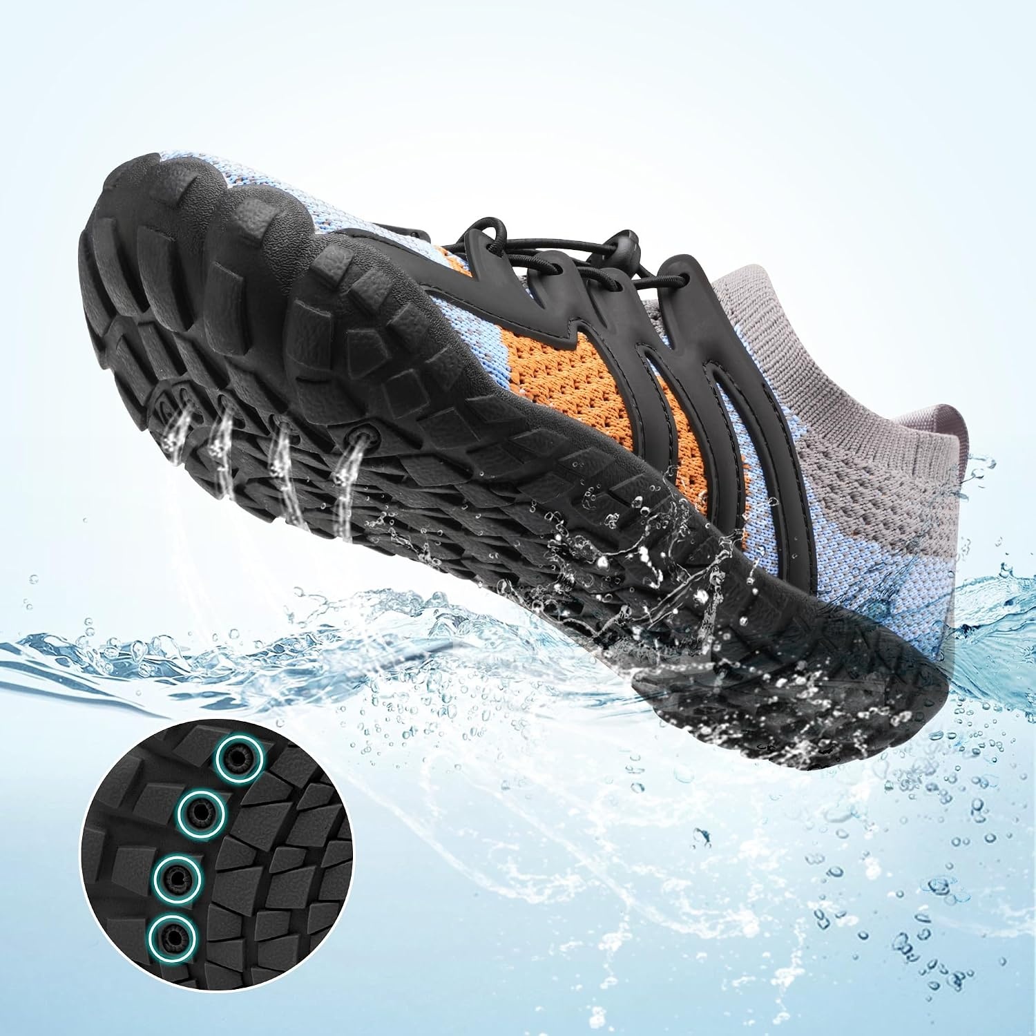 Stelle Water Shoes for Kids Adjustable Laces(Glacial Ember)
