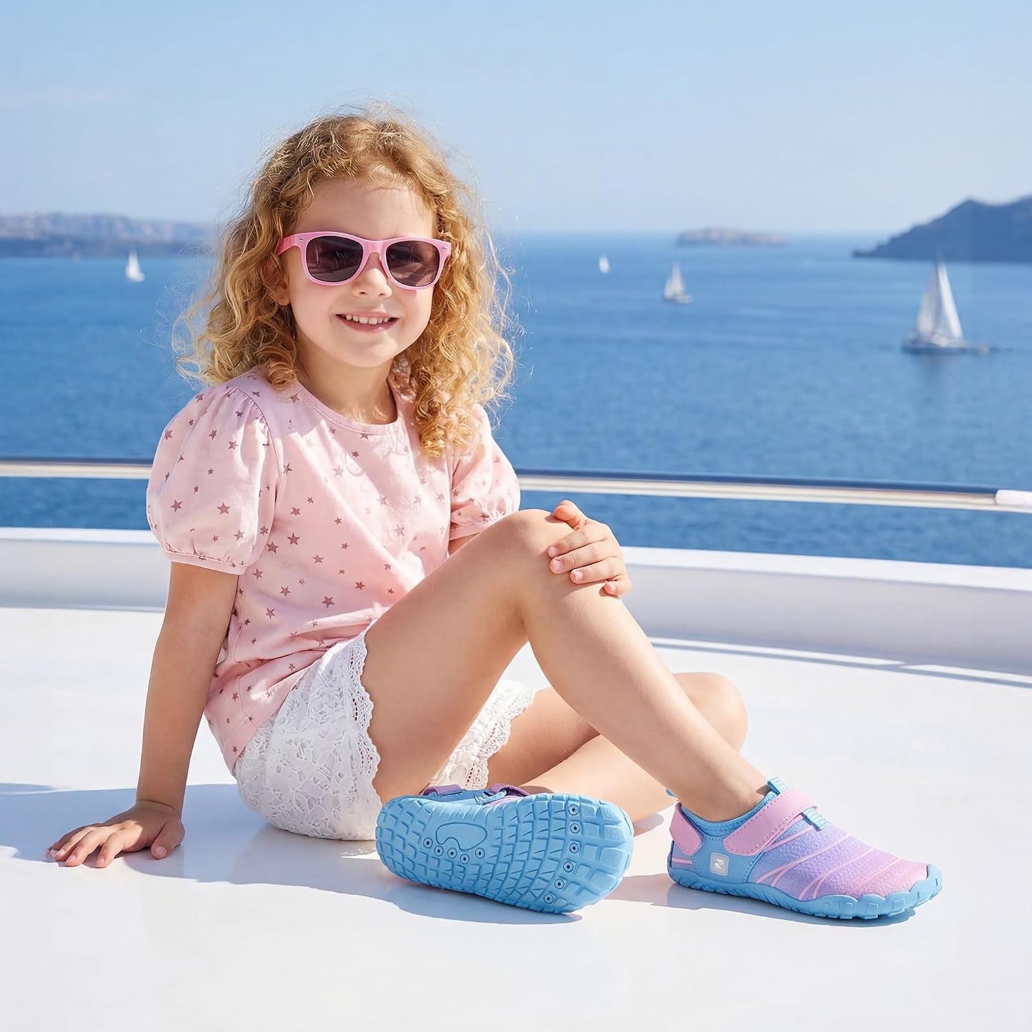 Stelle Kids Water Shoes Lightweight Quick Dry Barefoot for Boys and Girls(Mermaid Ombre)