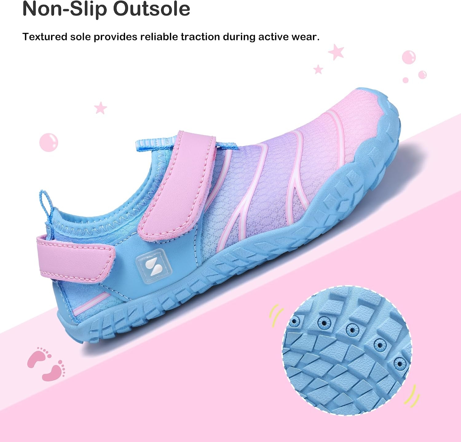 Stelle Kids Water Shoes Lightweight Quick Dry Barefoot for Boys and Girls(Mermaid Ombre)