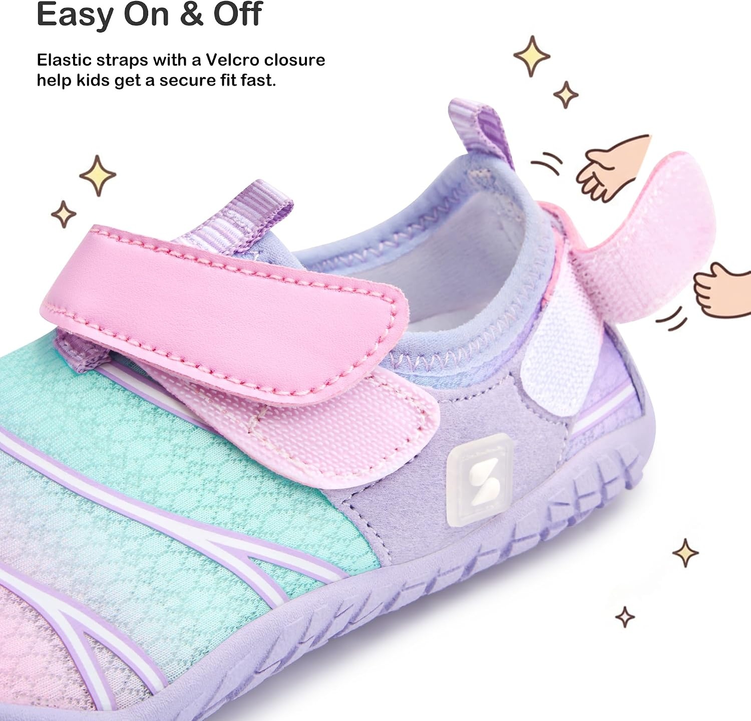 Stelle Kids Water Shoes Lightweight Quick Dry Barefoot for Boys and Girls(Lilac Mint)