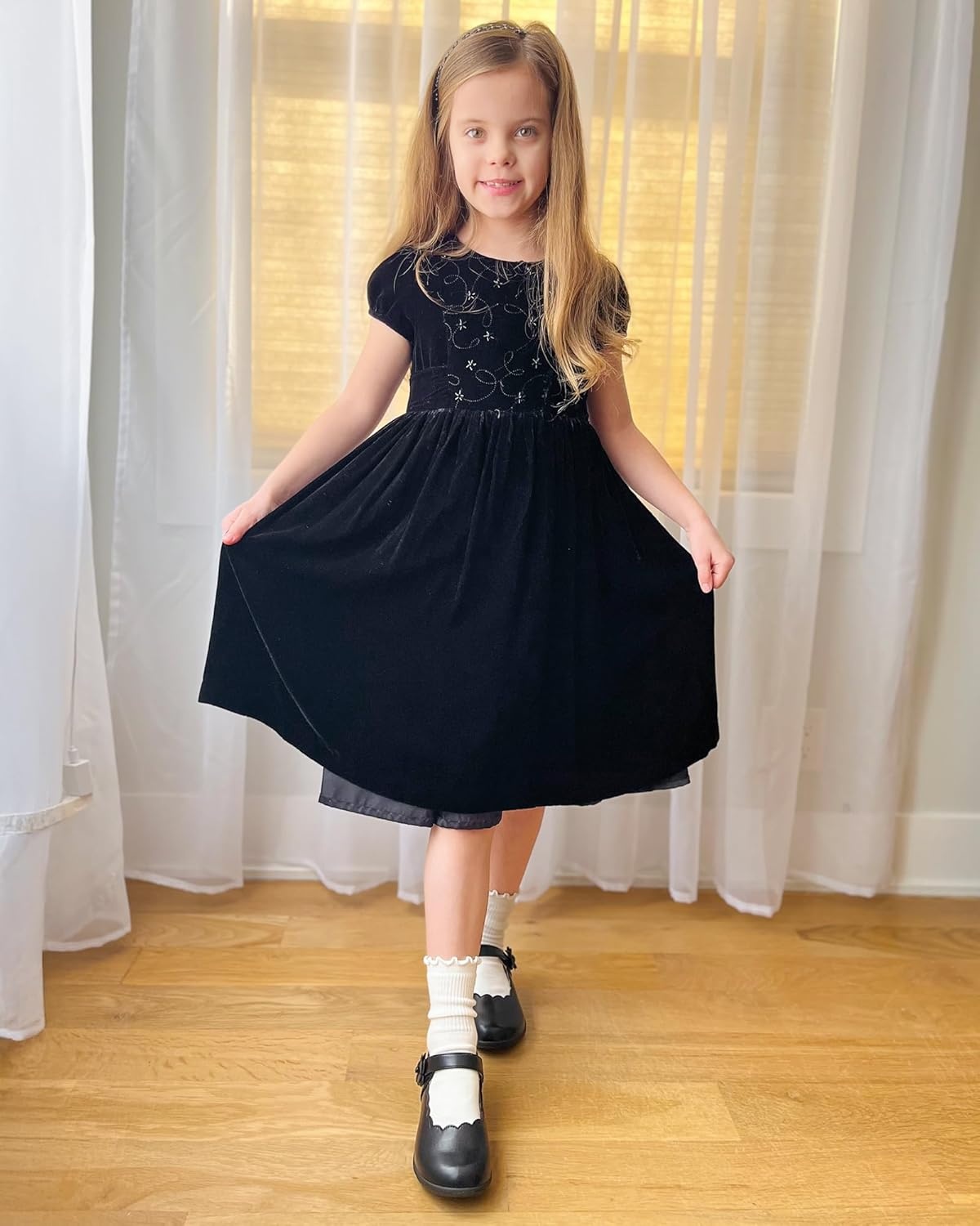 Stelle Girls Mary Jane Shoes School Uniform Flats Dress Shoes Oxford Church Music Recitals(Little/Big Kids)(Black)