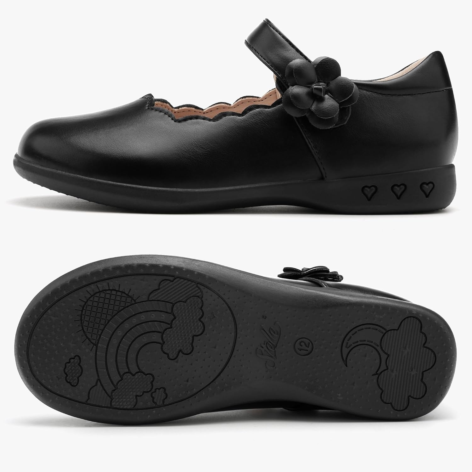 Stelle Girls Mary Jane Shoes School Uniform Flats Dress Shoes Oxford Church Music Recitals(Little/Big Kids)(Black)