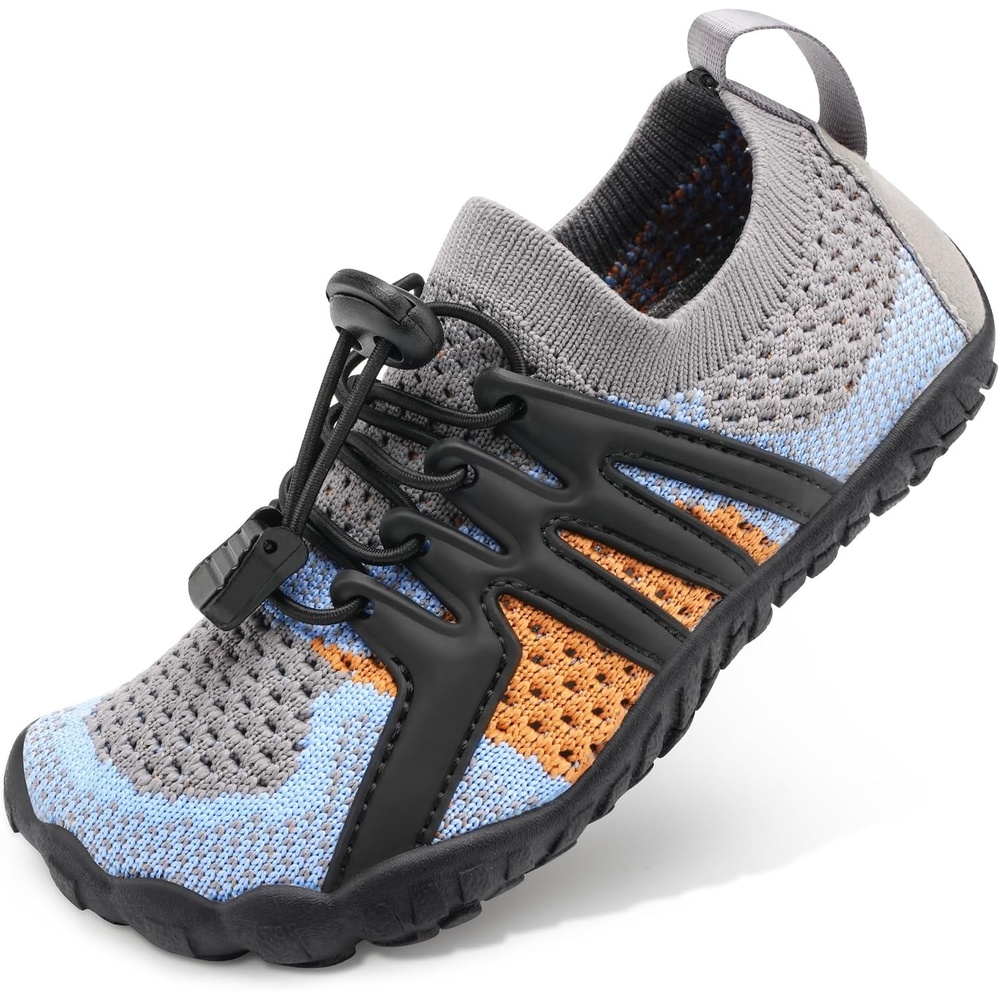 Stelle Water Shoes for Kids Adjustable Laces | Quick Dry Barefoot Non-Slip Shoes with a Roomy Toe Box for Boys and Girls,Beach,Hiking,Toddler to Big Kid(Glacial Ember)