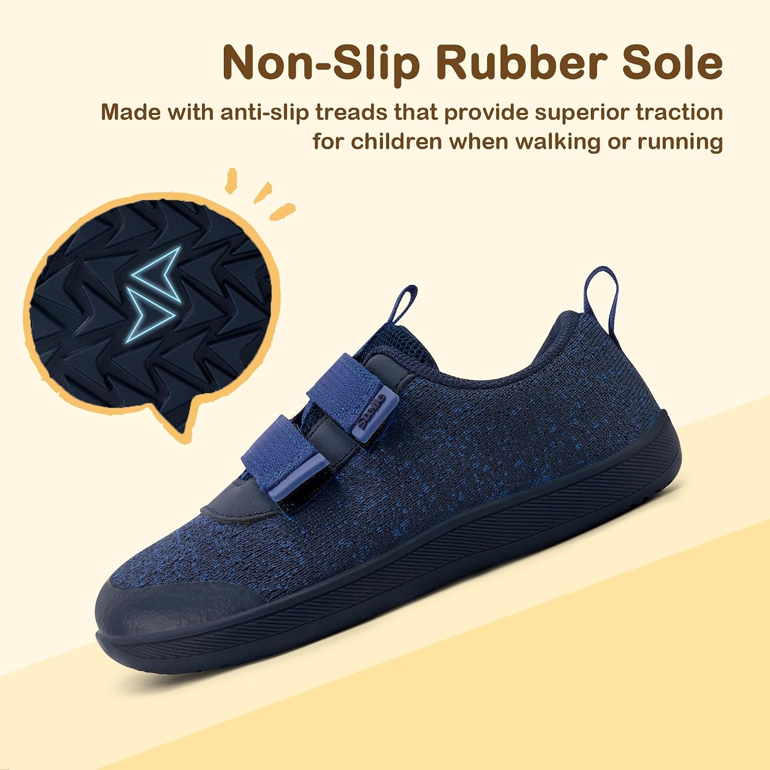 Stelle Toddler Wide Toe Box Barefoot Shoes Kids Sneakers for Boys Girls Zero Drop Minimalist Breathable Lightweight Non Slip Walking Running Shoes(Navy)