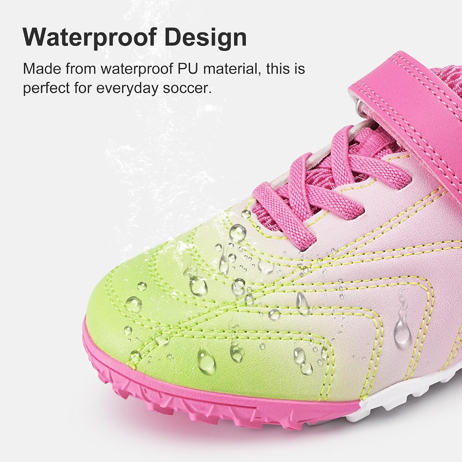 Stelle Baseball Cleats Girls Boys Soccer Shoes Futsal Multi-Sport | Turf Outsole Indoor Soccer&Softball Lightweight Upper Elastic Laces Hook-and-Loop Strap Training&Practice Youth Athletes(Popsicle)