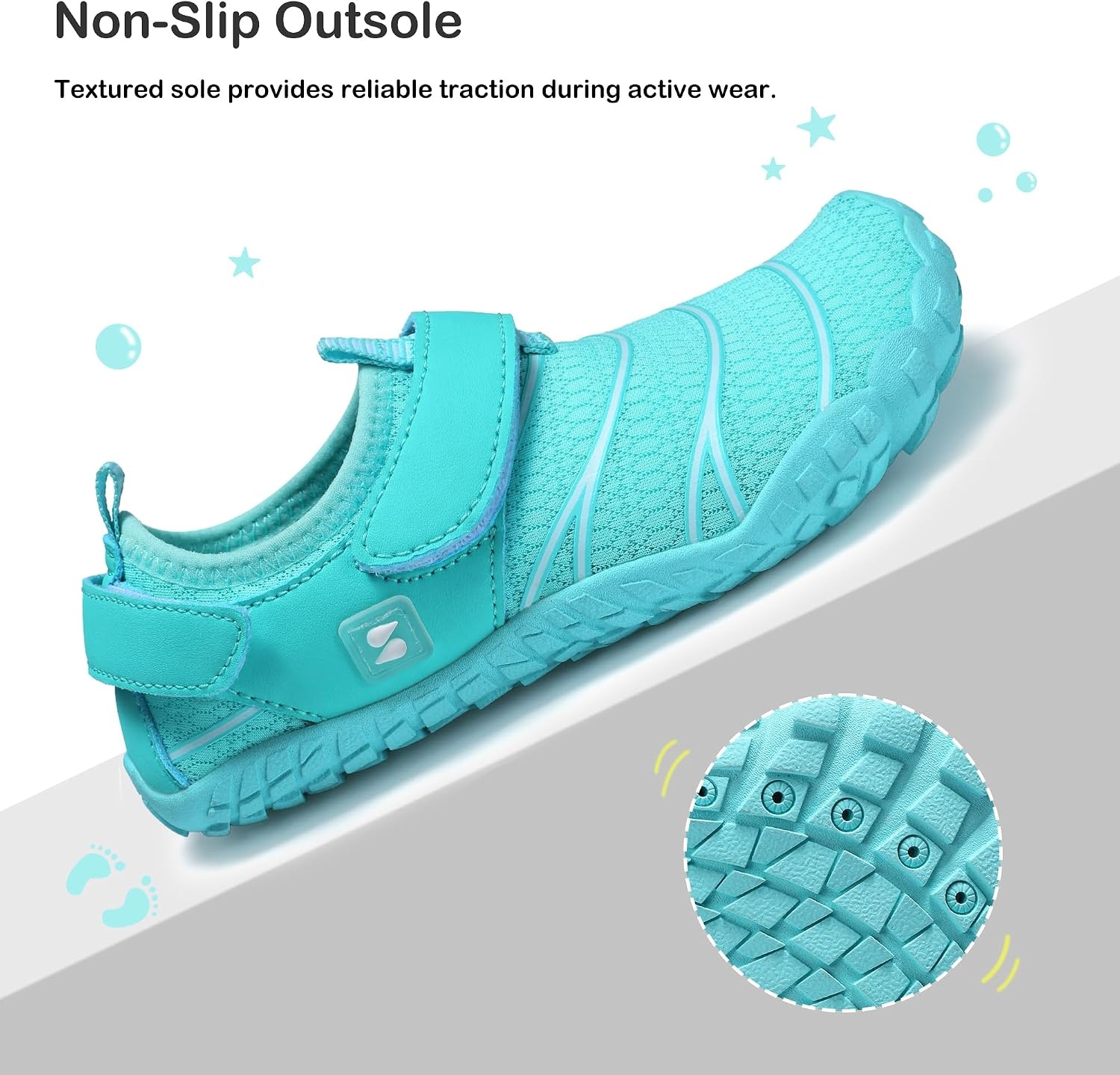 Stelle Kids Water Shoes Lightweight Quick Dry Barefoot for Boys and Girls(Aqua)