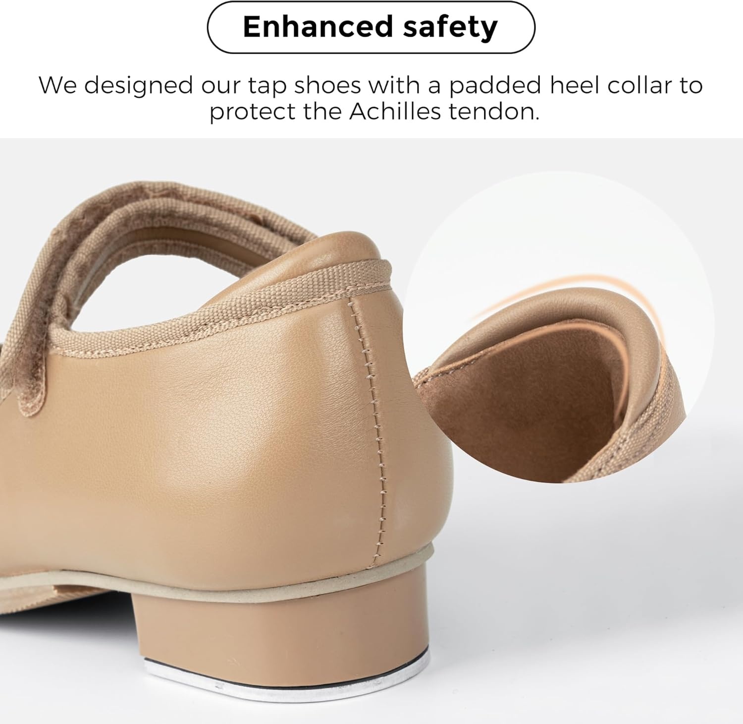 Stelle Tap Shoes for Girls Toddler PU Leather Non-Slip Dance Shoes for Toddler/Little Kid/Big Kid(Tan)