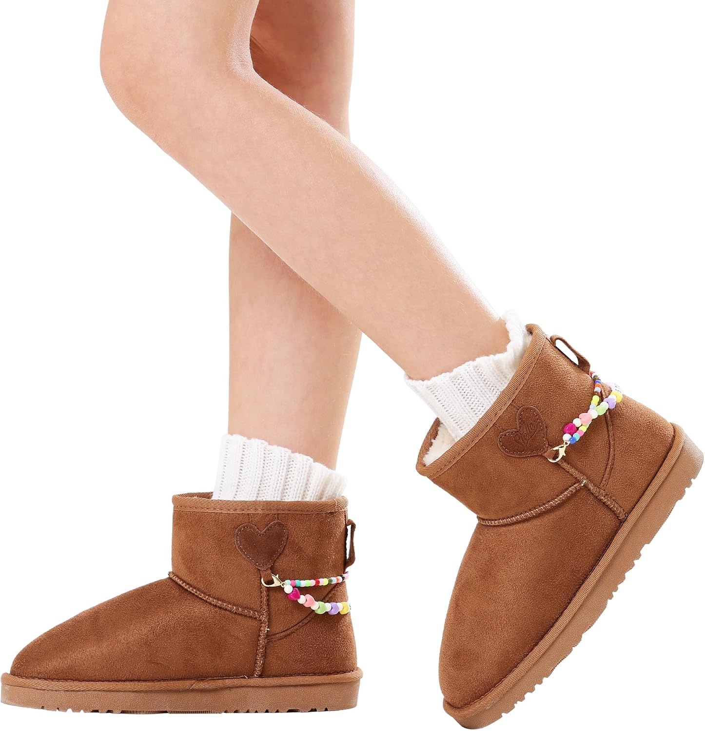 Stelle Girls Snow Boots Warm Winter Boots for Toddlers/Little/Big Kids(Chestnut)