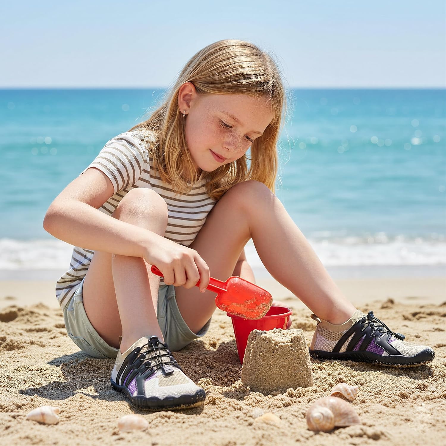 Stelle Water Shoes for Kids Adjustable Laces(Desert Eclipse)